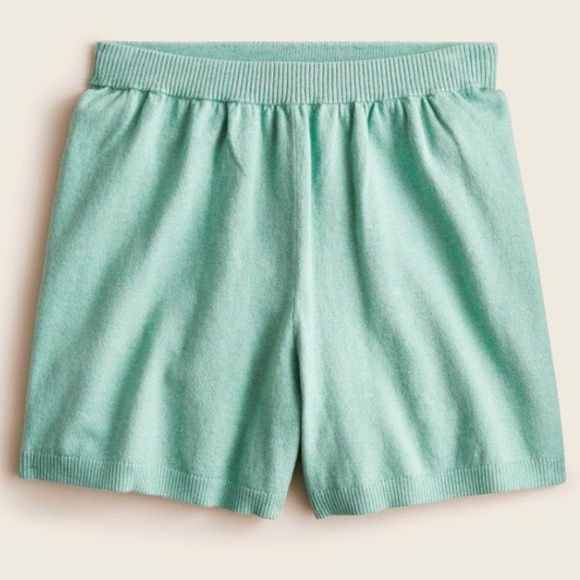 NWT J. Crew High Waisted Cotton Cashmere Sweater Short Heather Spearmint - Picture 3 of 7